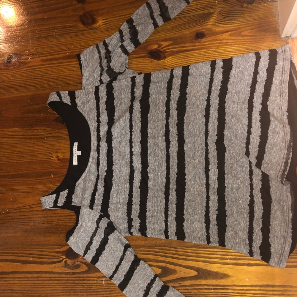Grey and black stripped top